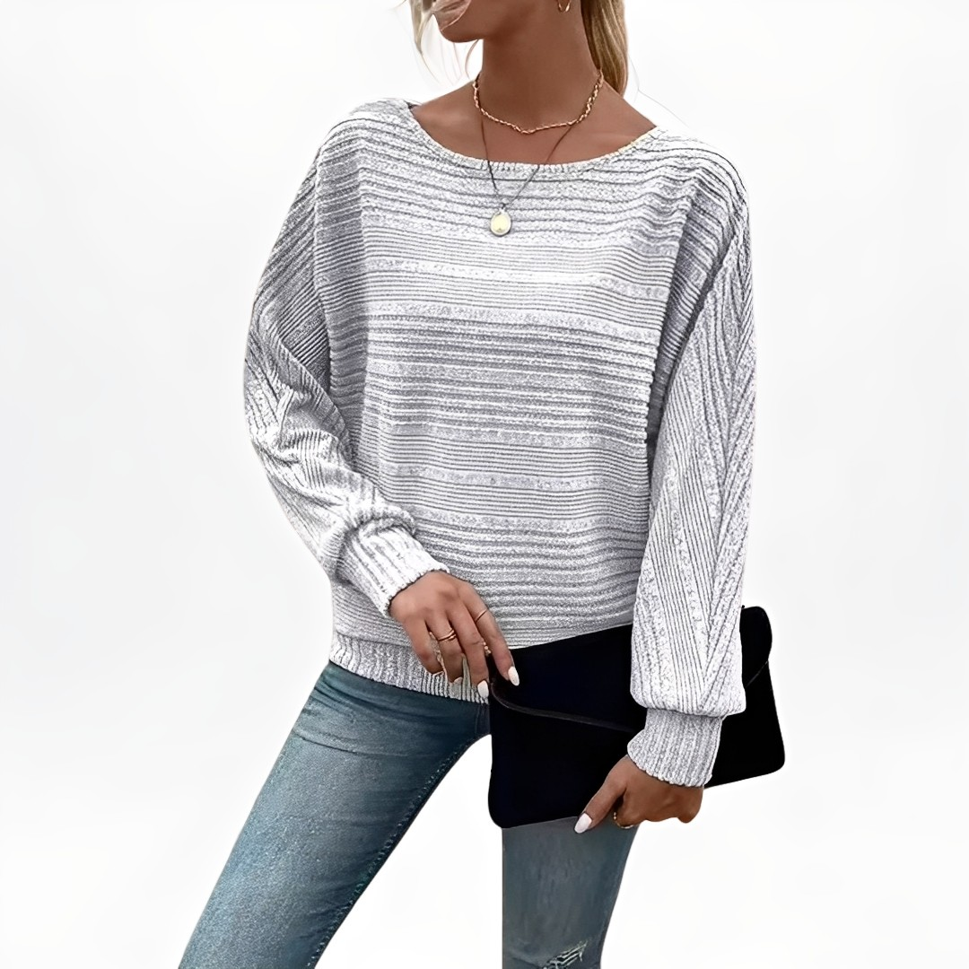 Eleanore - Bequemer, locker geschnittener Streifensweater für Damen