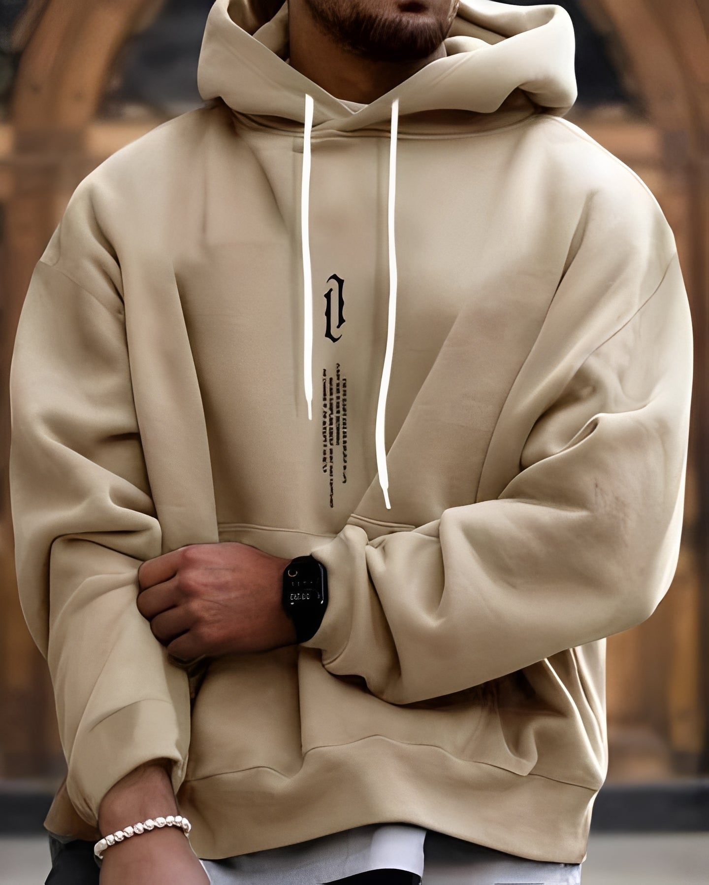 Clayton - Stilvoller, locker geschnittener Herren-Hoodie mit Print