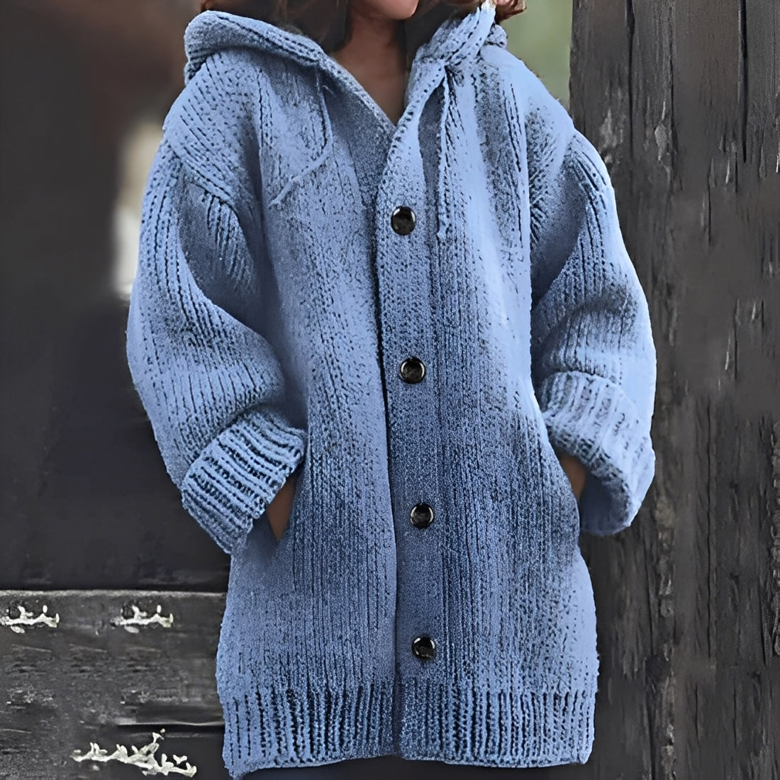 Jaqueline - Bequeme Strickjacke mit Kapuze für Damen