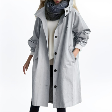 Shawna - Lange, wasserdichte Damenjacke mit Kapuze