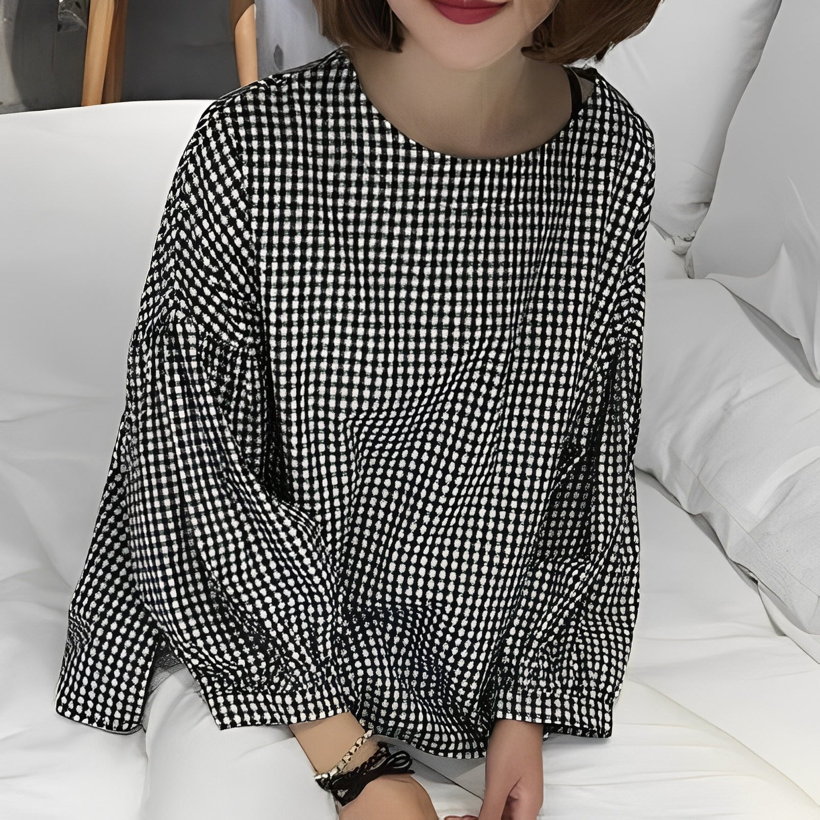 Tahlia - Lässiges Hemd mit Karo und schrägem Design für Damen