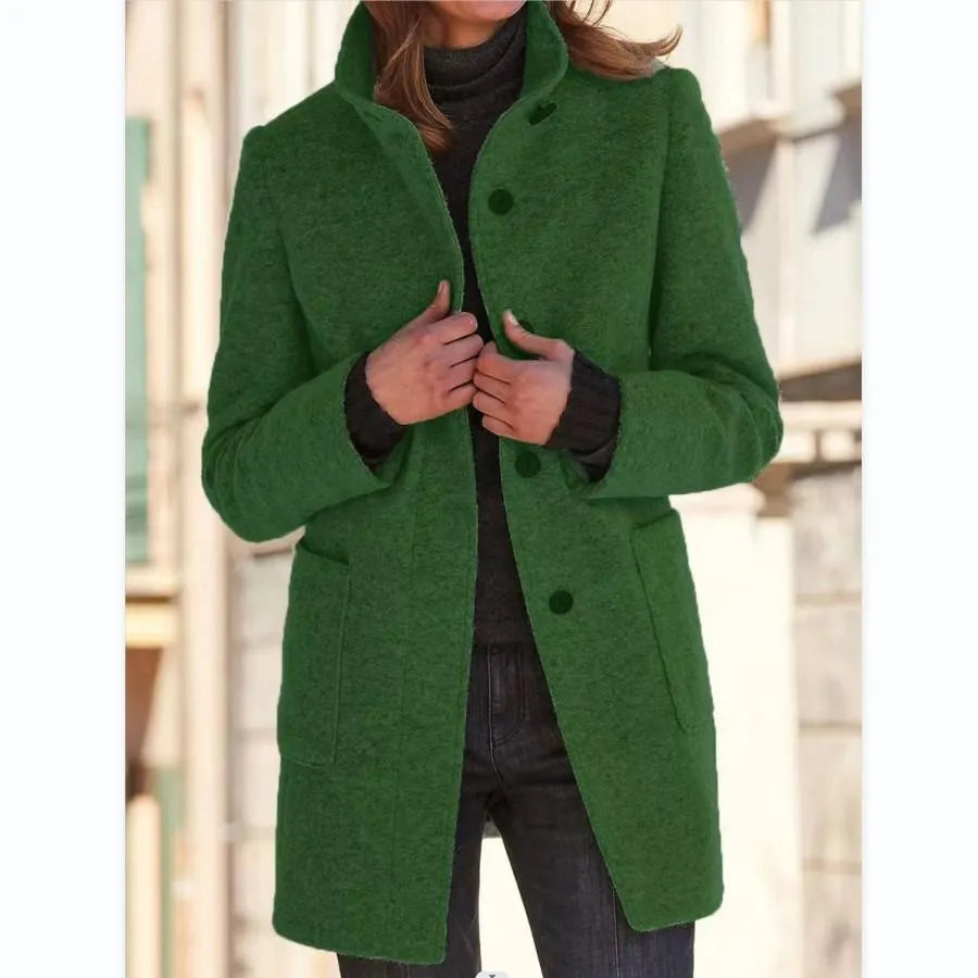 Portia - Retro Rollkragenmantel für Damen