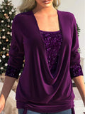 Edith - Glitzertop - Bluse - Blau - Müller Mode
