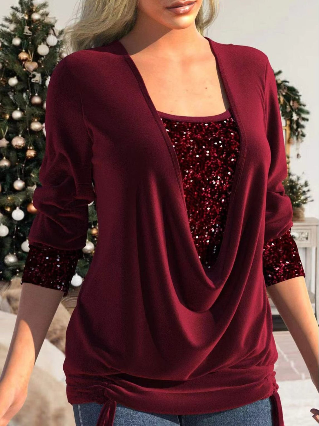 Anjannette - Glitzernde Damenbluse