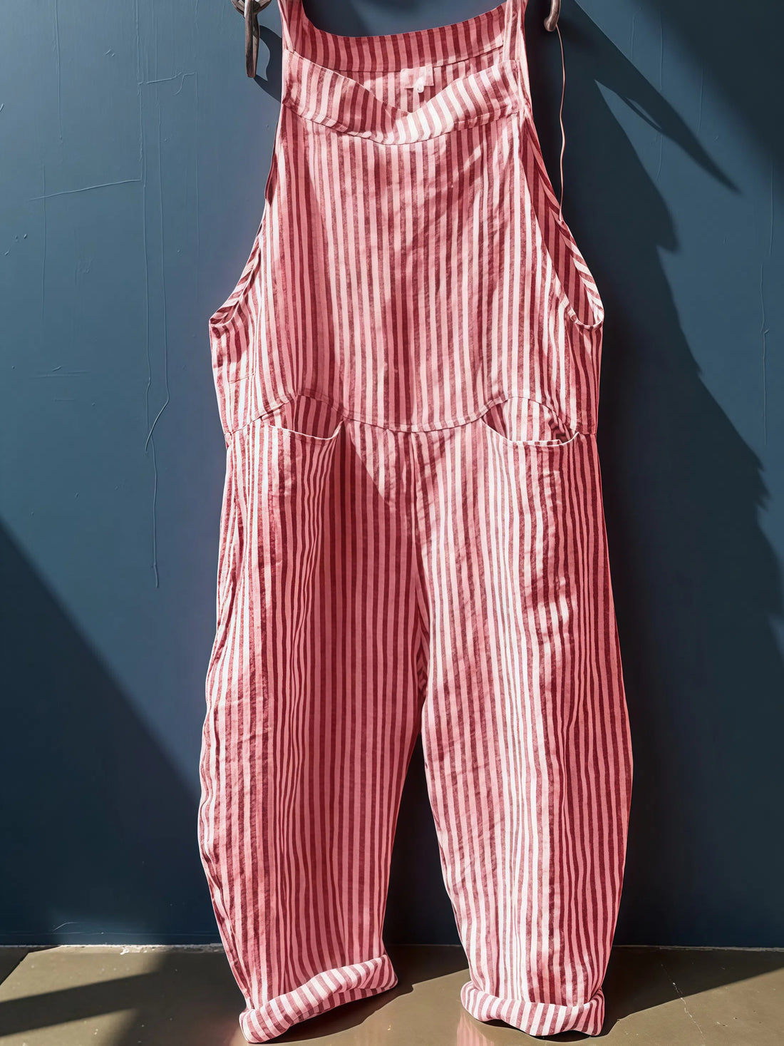 Alyssa - Gestreifter Damen-Overall mit weitem Bein