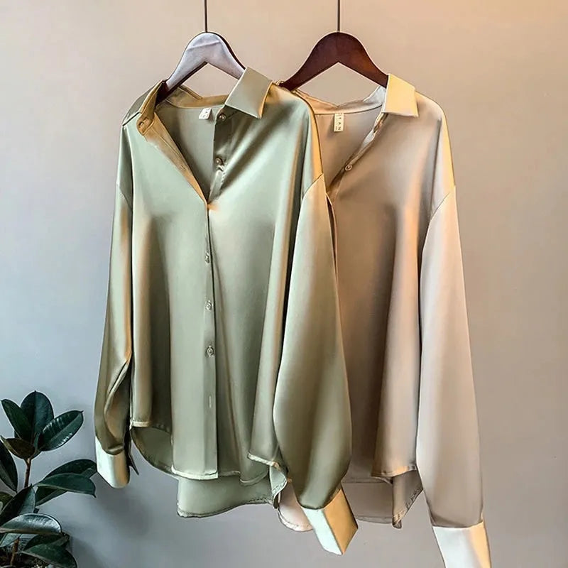 Valgerda - Elegantes Damenhemd aus Satin