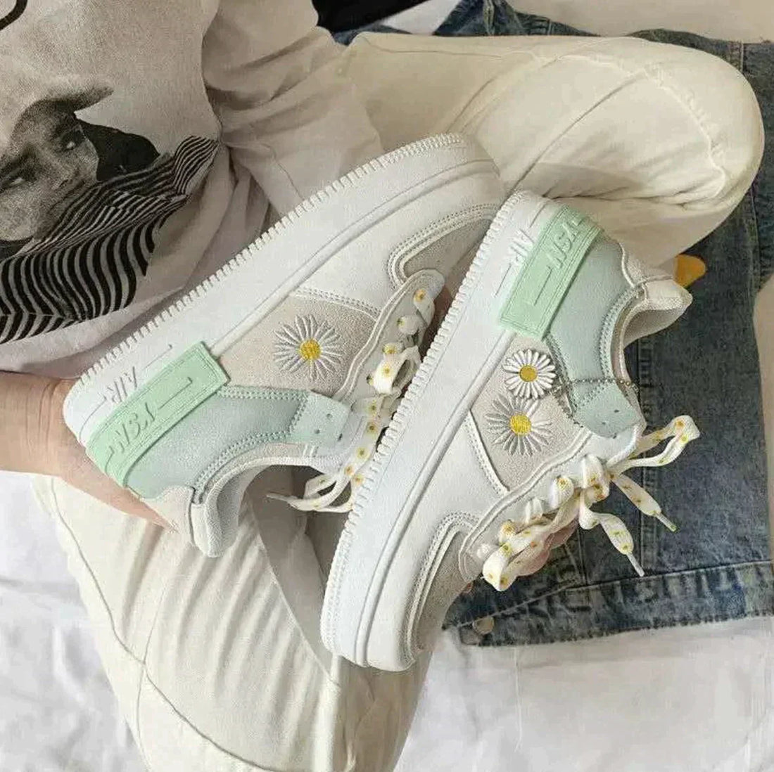 Alvida - Air Force Turnschuhe mit Blumenmuster